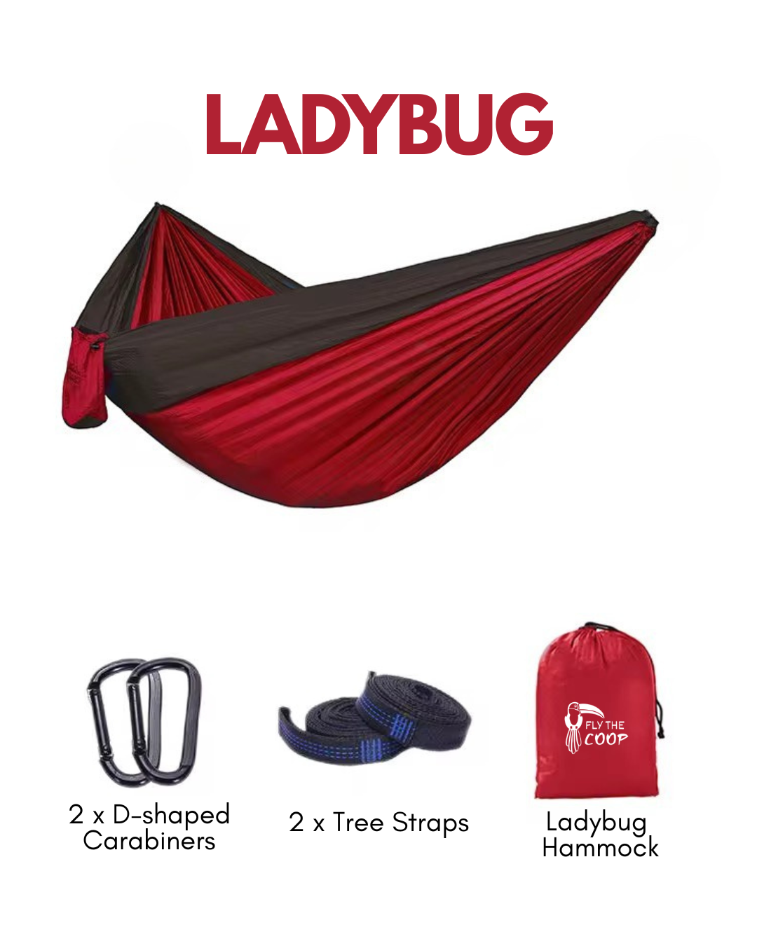 Ladybug hammock Lebanon — red beginner camping hammock nylon