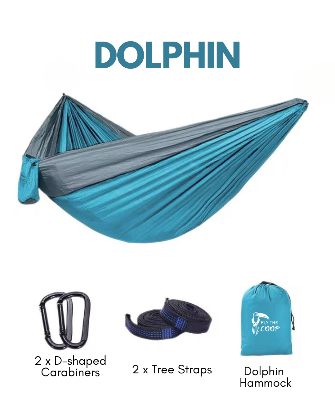 Dolphin hammock Lebanon — blue nylon for beach and river camping
