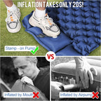 How to inflate The Cloud mattress with leg pump — easy setup camping Lebanon
