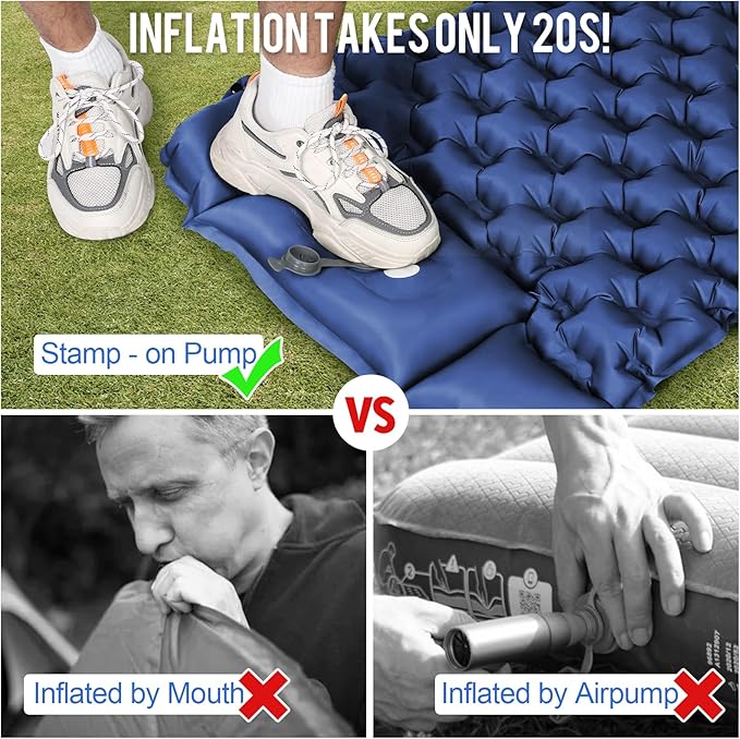 How to inflate The Cloud mattress with leg pump — easy setup camping Lebanon